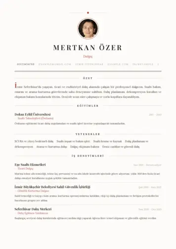 Dalgıç CV Örnekleri cv indir
